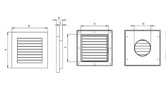 Dimensiuni grila ventilatie Dospel IMPERIO 80