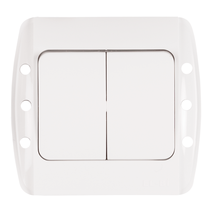 Intrerupator dublu incastrat Elbi Zirve 10A, EL0000041, alb - Prompt Service