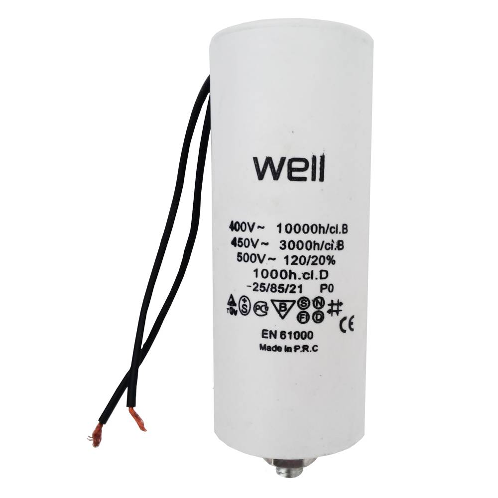 Condensator pornire motor Well MOTCAP 25uF 400V cu fir - Prompt Service