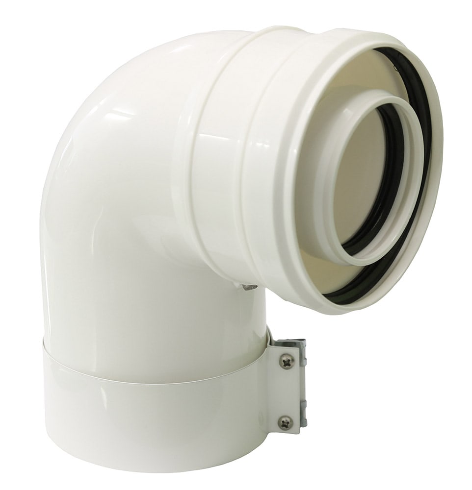 Cot evacuare centrala termica condensare ATI Tip 01, PP/PP, diametru 60 / 100, WBPPCUR61001 - Prompt Service