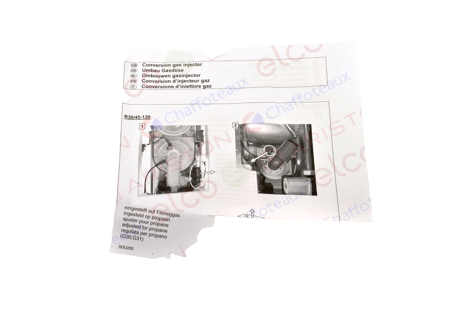 Eqp Trasforma. Metano > Gpl pentru centrala termica de pardoseala Ariston GENUS PREMIUM HP cod piesa 64202280