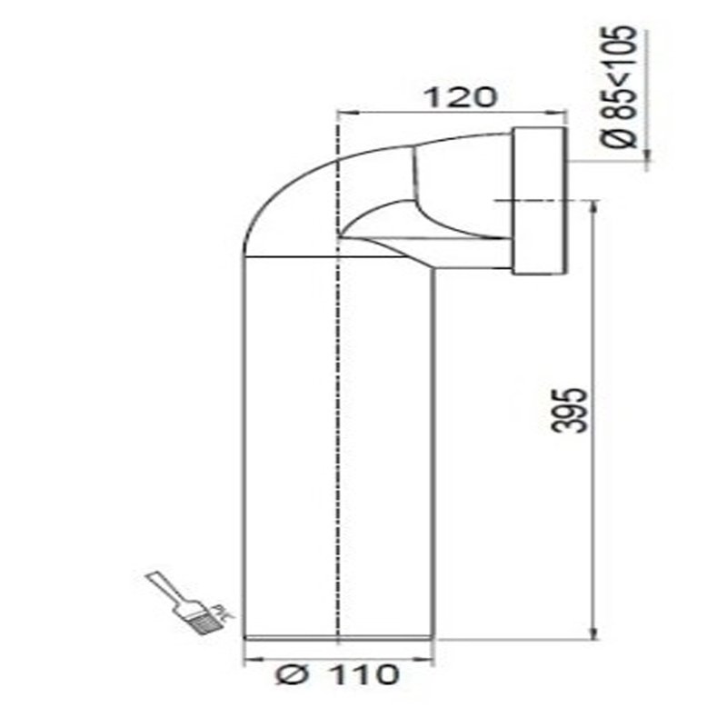 Racord WC, rigid, cu manson, diametru 110 mm, Wirquin - imagine 2