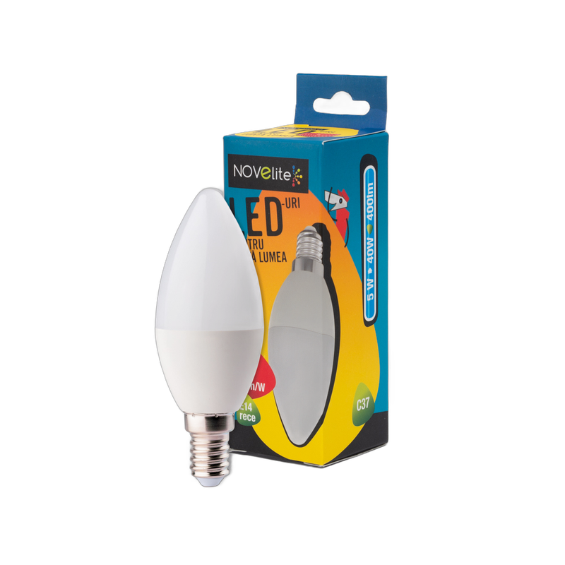 Bec LED lumanare 5W, E14, 6400K, Novelite - imagine principală