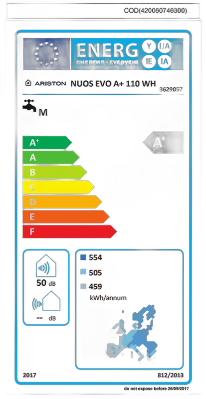 Boiler cu pompa de caldura Ariston Nuos EVO A+ 110 WH, 110 litri - imagine 2
