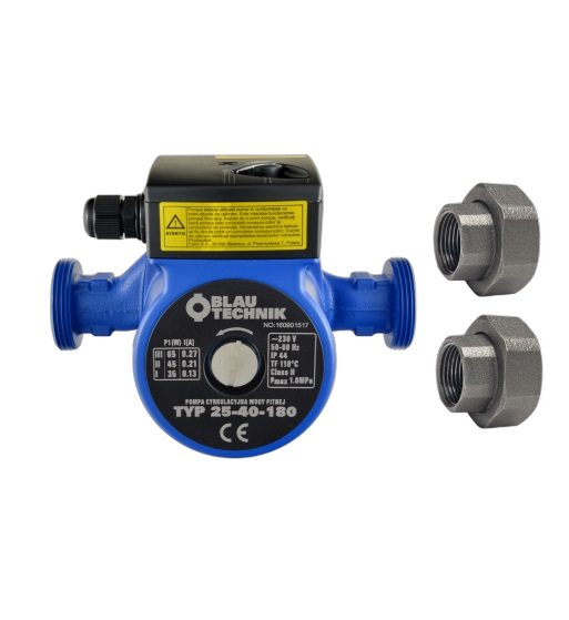 Pompa de circulatie apa potabila Blautechnik  25-40-180, racorduri incluse, inaltime maxima pompare 4 m - imagine principală
