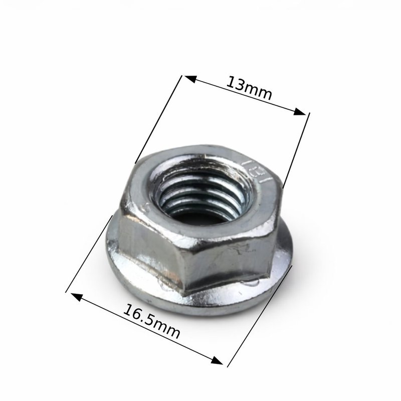 Pachet piulita hexagonala cu flansa autoblocabila Chavesbao DIN 6923.8 Zn M8 (cutie de 500 bucati) schita